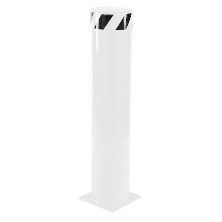 Vestil STEEL PIPE SAFETY BOLLARD 42"X8.5" WHITE BOL-42-8.5-WT